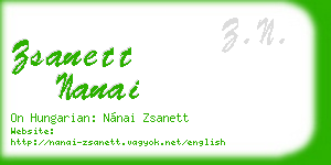 zsanett nanai business card